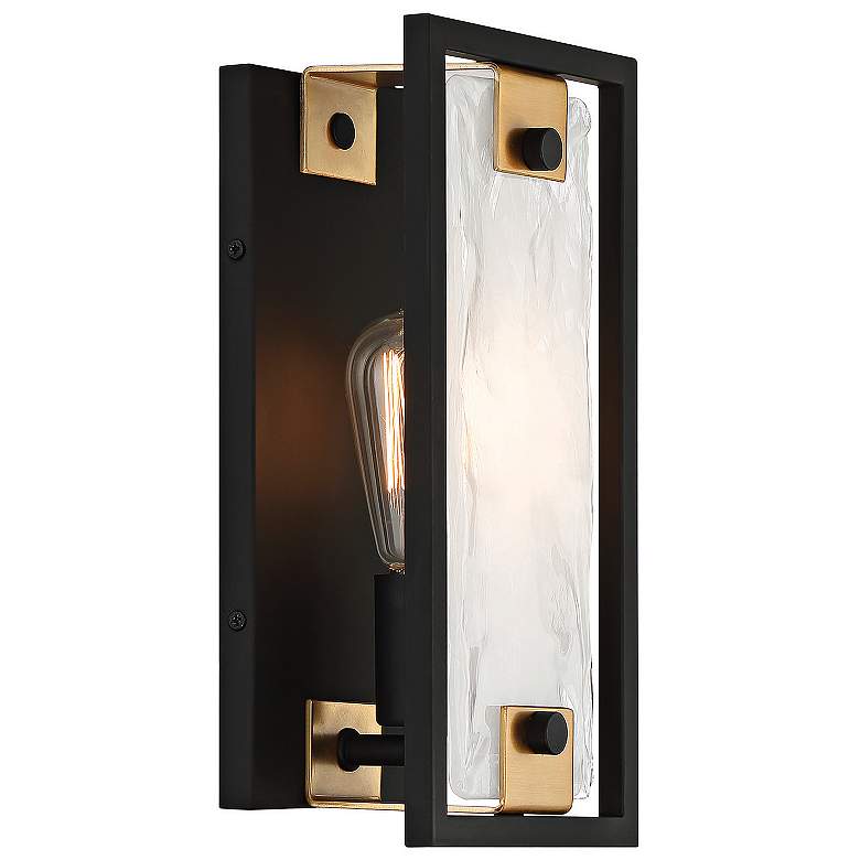 Image 5 Savoy House Hayward 12" High Matte Black Wall Sconce more views