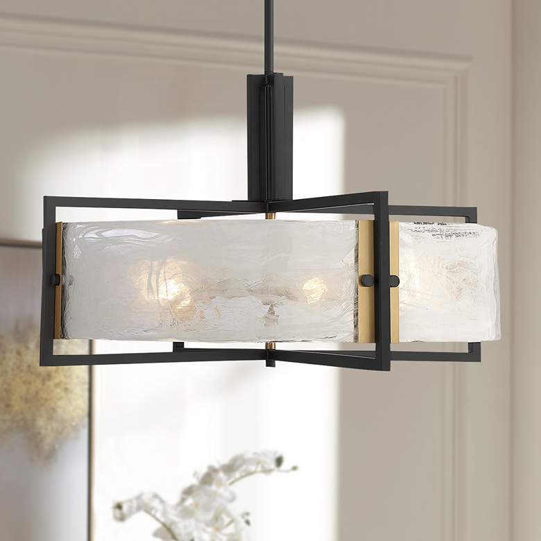 Image 1 Savoy House Hayward 28" Wide Matte Black 5-Light Rectangular Pendant
