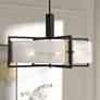 1_Savoy House Hayward 28" Wide Matte Black 5-Light Rectangular Pendant