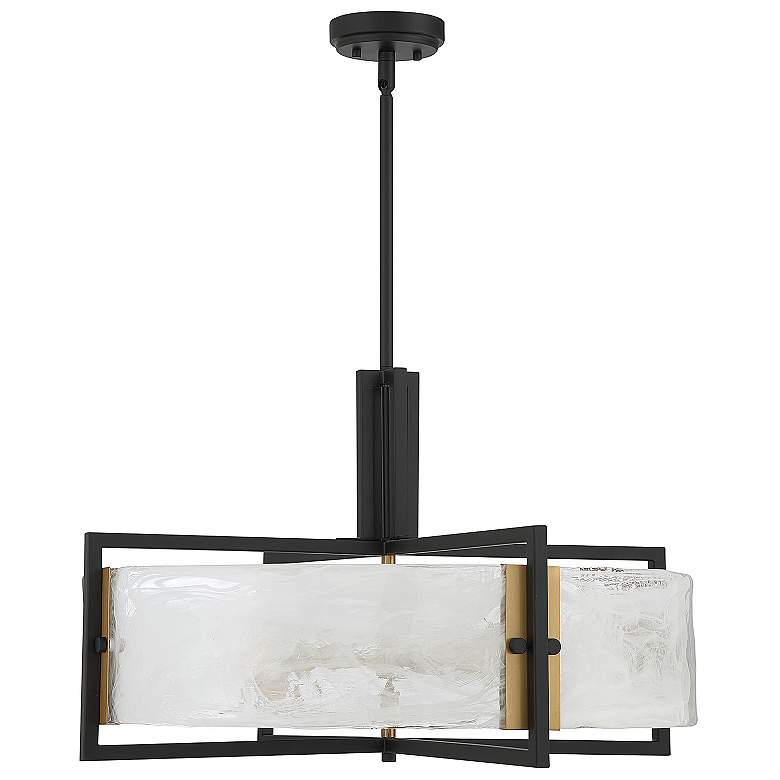 Image 4 Savoy House Hayward 28" Wide Matte Black 5-Light Rectangular Pendant more views