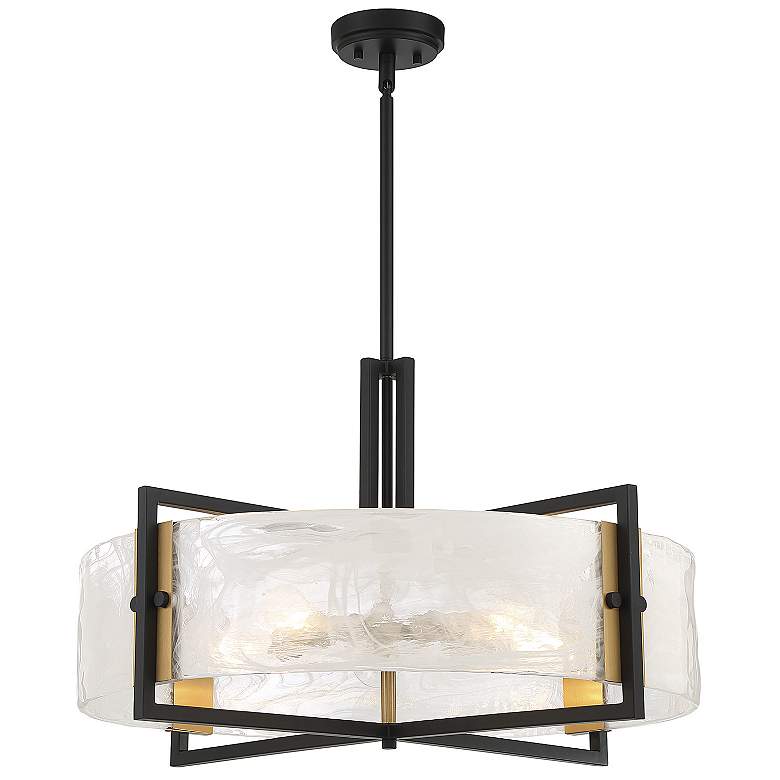Image 7 Savoy House Hayward 28" Wide Matte Black 5-Light Rectangular Pendant more views