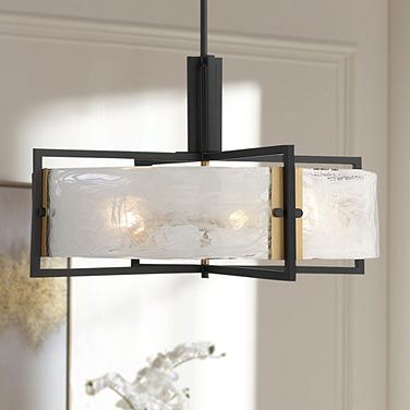Savoy House Hayward 28" Wide Matte Black 5-Light Rectangular Pendant