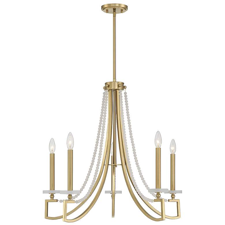 Image 1 Savoy House Helen 27" Wide Warm Brass 5-Light Chandelier