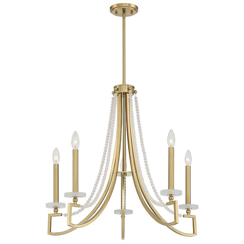 Image 3 Savoy House Helen 27" Wide Warm Brass 5-Light Chandelier more views