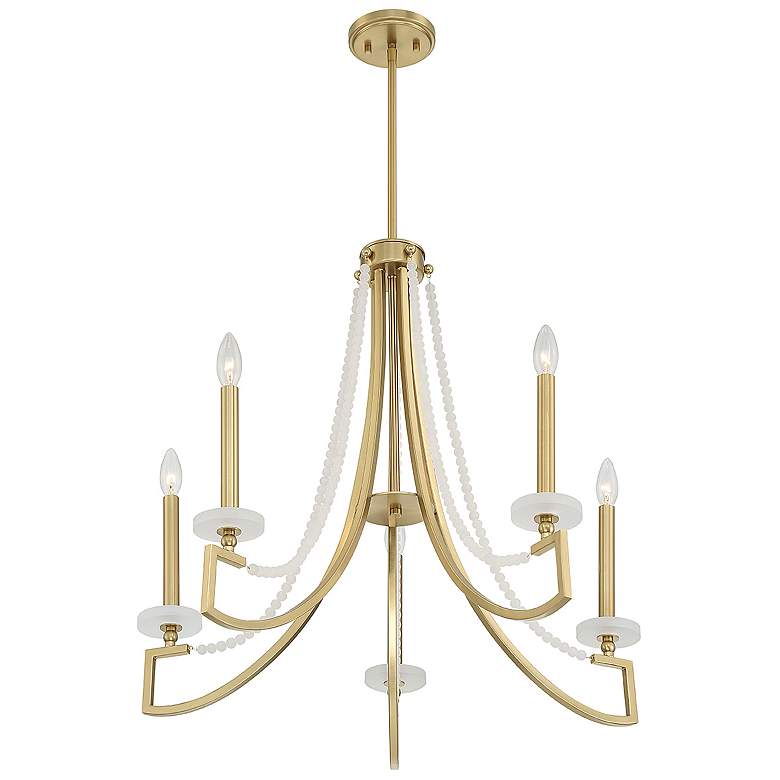 Image 4 Savoy House Helen 27" Wide Warm Brass 5-Light Chandelier more views