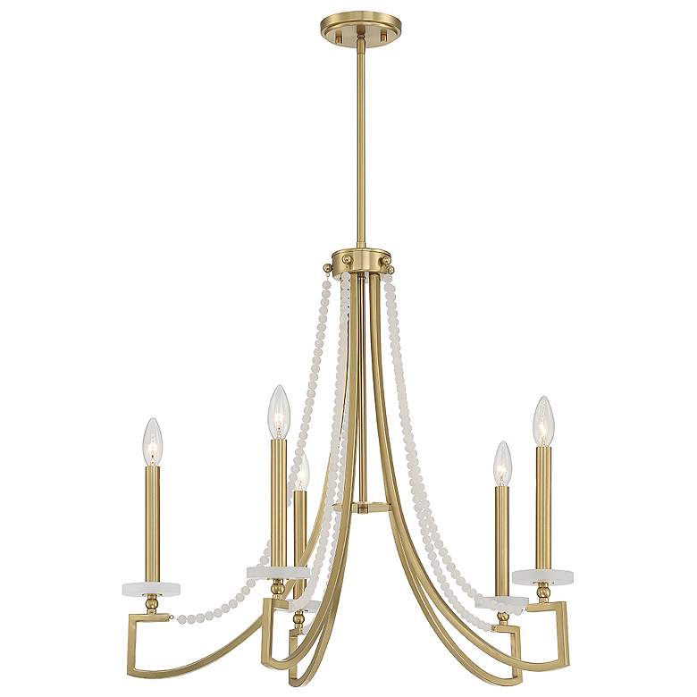 Image 5 Savoy House Helen 27" Wide Warm Brass 5-Light Chandelier more views