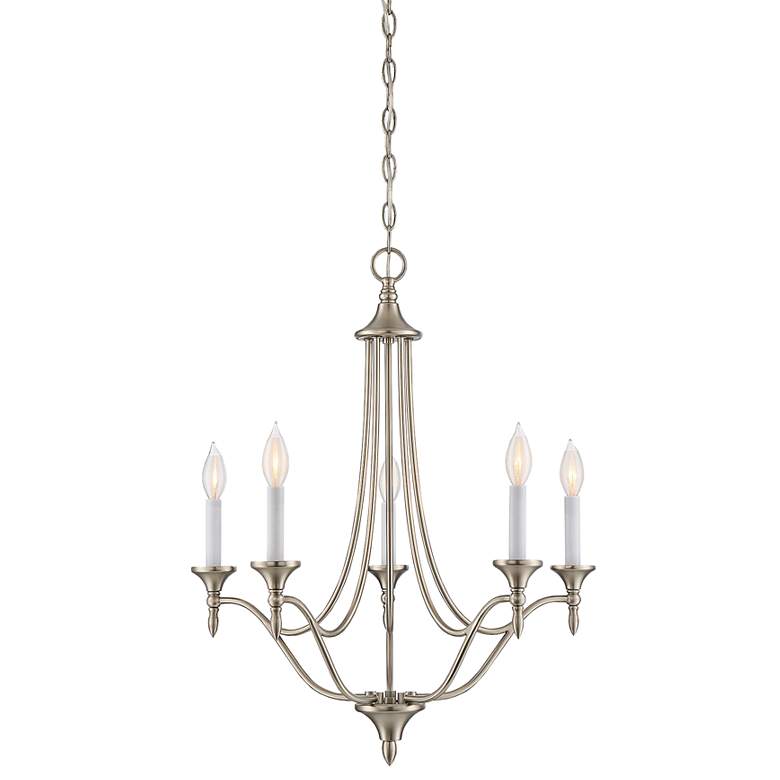 Image 3 Savoy House Herndon 21" Wide Satin Nickel 5-Light Chandelier