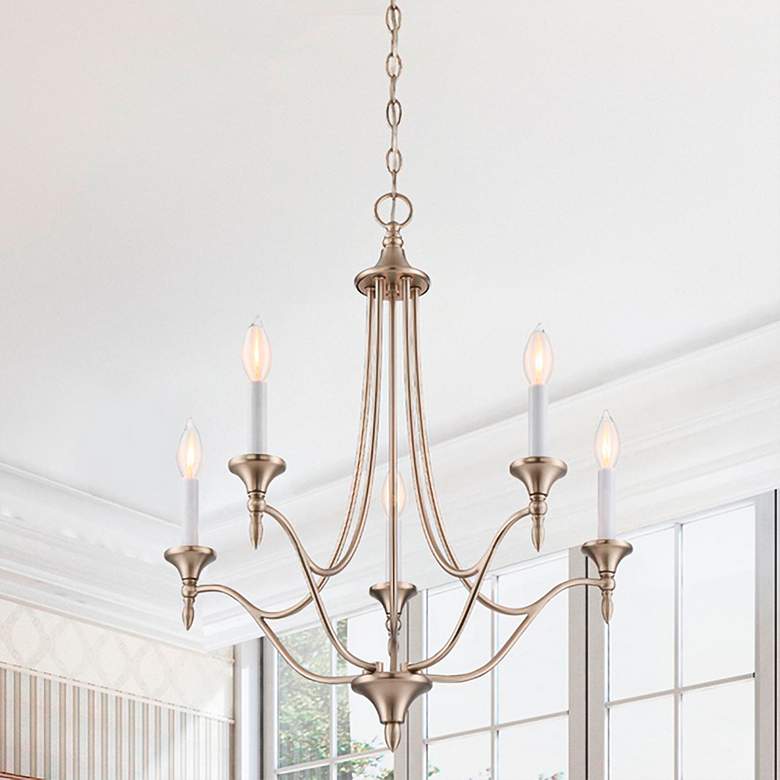 Image 2 Savoy House Herndon 21" Wide Satin Nickel 5-Light Chandelier