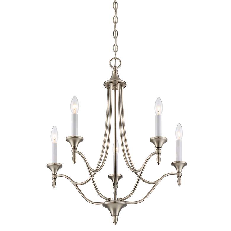 Image 5 Savoy House Herndon 21" Wide Satin Nickel 5-Light Chandelier more views