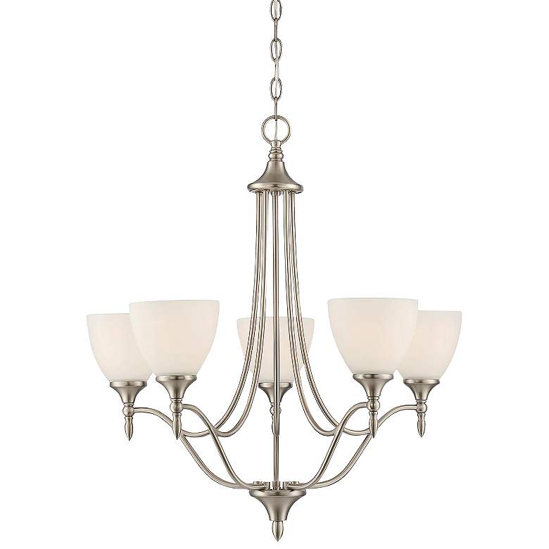 Image 2 Savoy House Herndon 26" Wide Satin Nickel 5-Light Chandelier