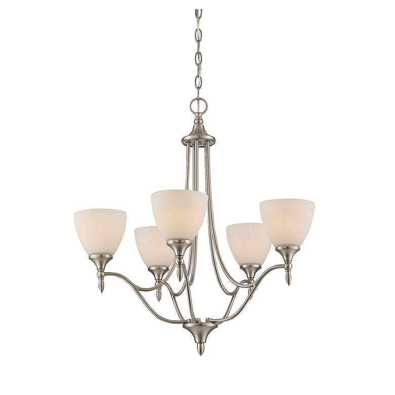 Image 5 Savoy House Herndon 26" Wide Satin Nickel 5-Light Chandelier more views
