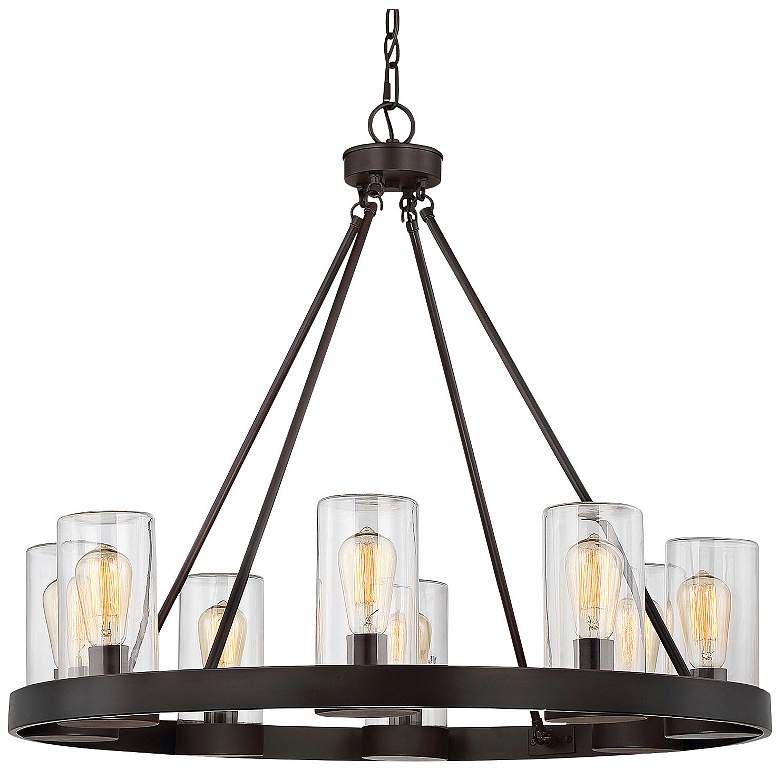 Image 2 Savoy House Inman 32" Wide English Bronze Outdoor Chandelier