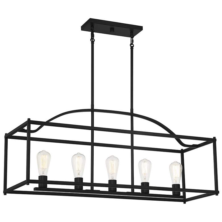 Image 4 Savoy House Iris 31.5" Wide Matte Black with Warm Brass 6-Light Chande more views
