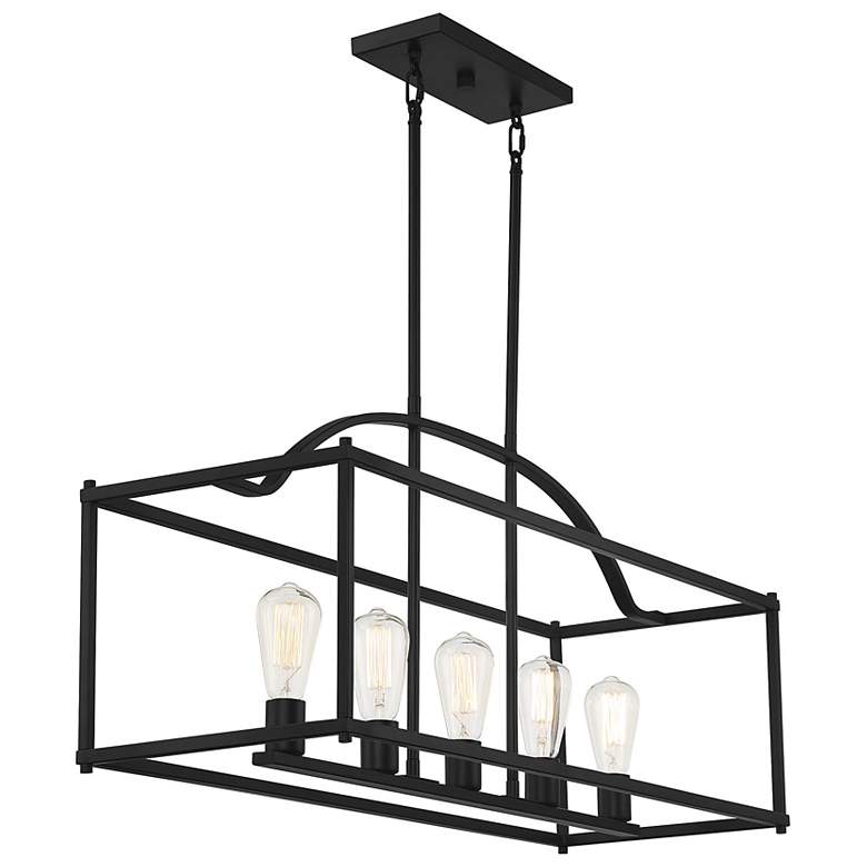 Image 6 Savoy House Iris 31.5" Wide Matte Black with Warm Brass 6-Light Chande more views