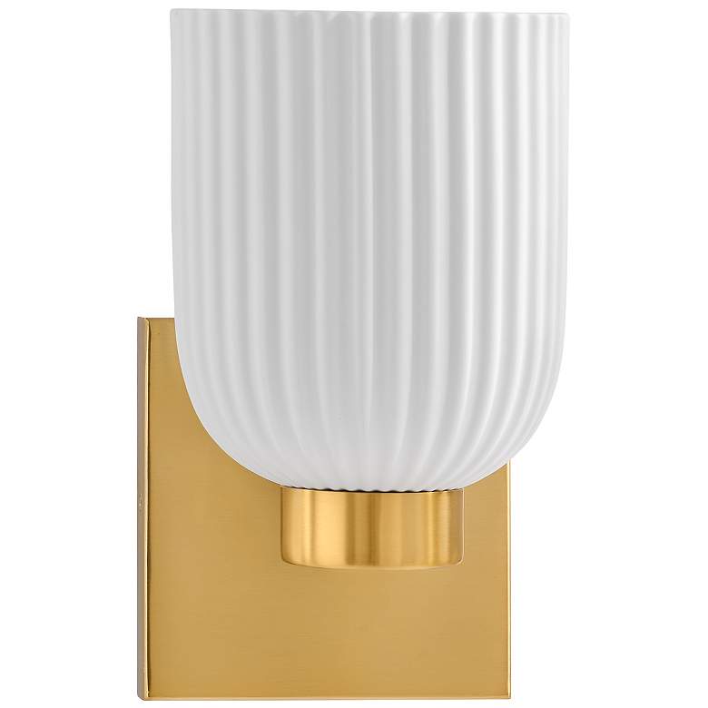 Image 2 Savoy House Isla Blanca 9" High Warm Brass Wall Sconce more views
