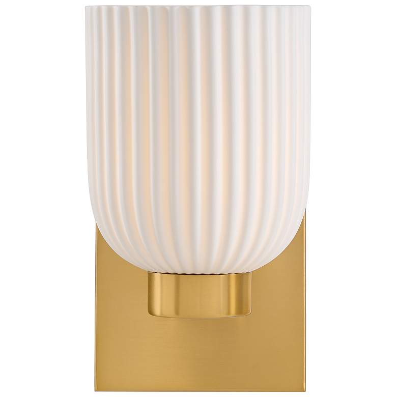 Image 3 Savoy House Isla Blanca 9" High Warm Brass Wall Sconce more views