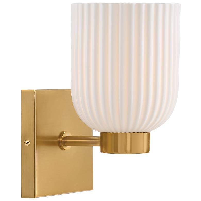 Image 4 Savoy House Isla Blanca 9" High Warm Brass Wall Sconce more views