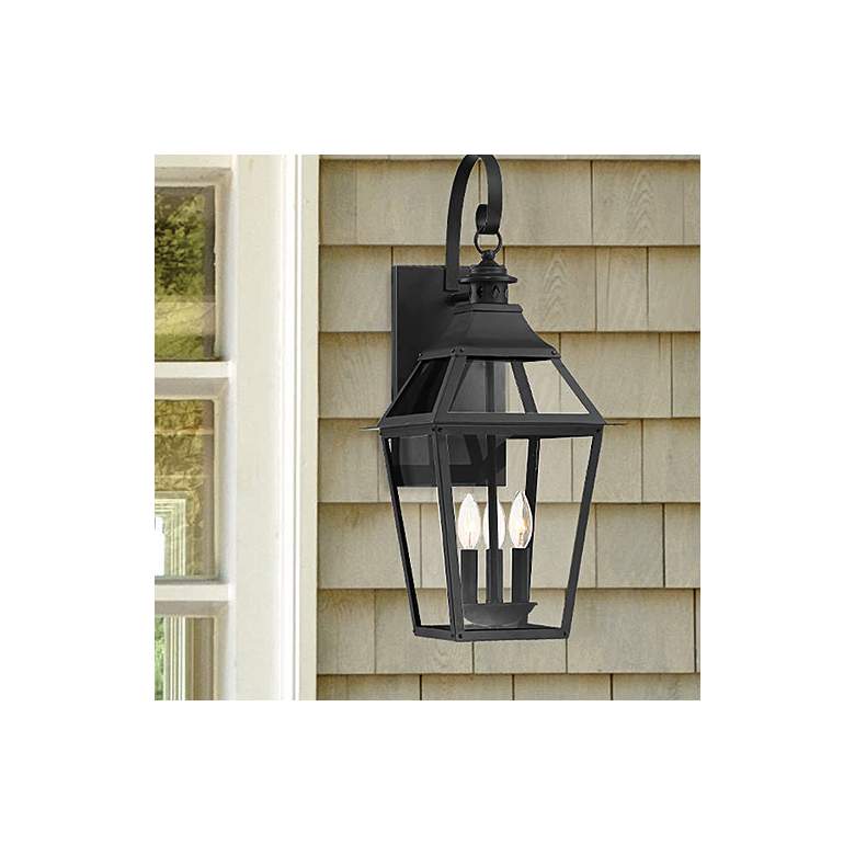 Image 1 Savoy House Jackson 26" High Black with Gold Highlights Outdoor Wall L
