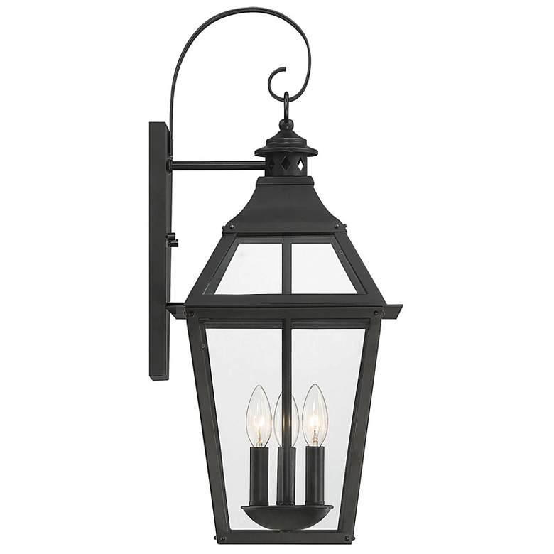 Image 7 Savoy House Jackson 26" High Black with Gold Highlights Outdoor Wall L more views