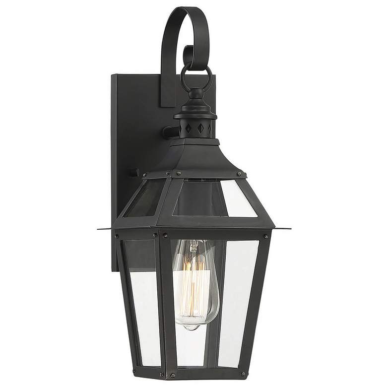 Image 1 Savoy House Jackson Black with Gold Highlights Outdoor Wall Light
