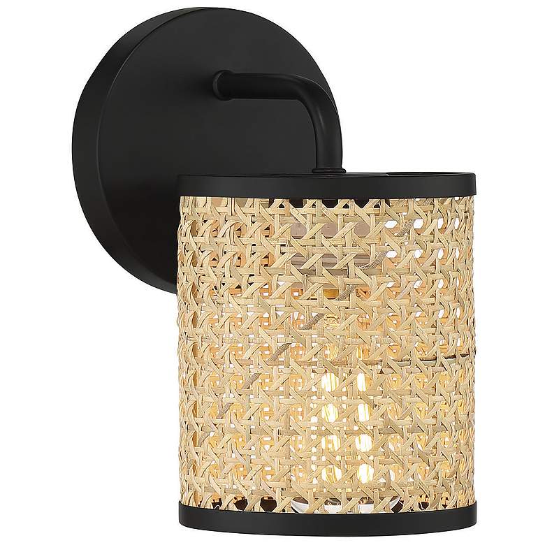 Image 1 Savoy House Jaylar 9" High Matte Black Wall Sconce
