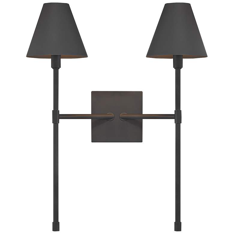 Image 1 Savoy House Jefferson 20"H Matte Black 2-Light Wall Sconce