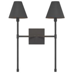 Savoy House Jefferson 20"H Matte Black 2-Light Wall Sconce