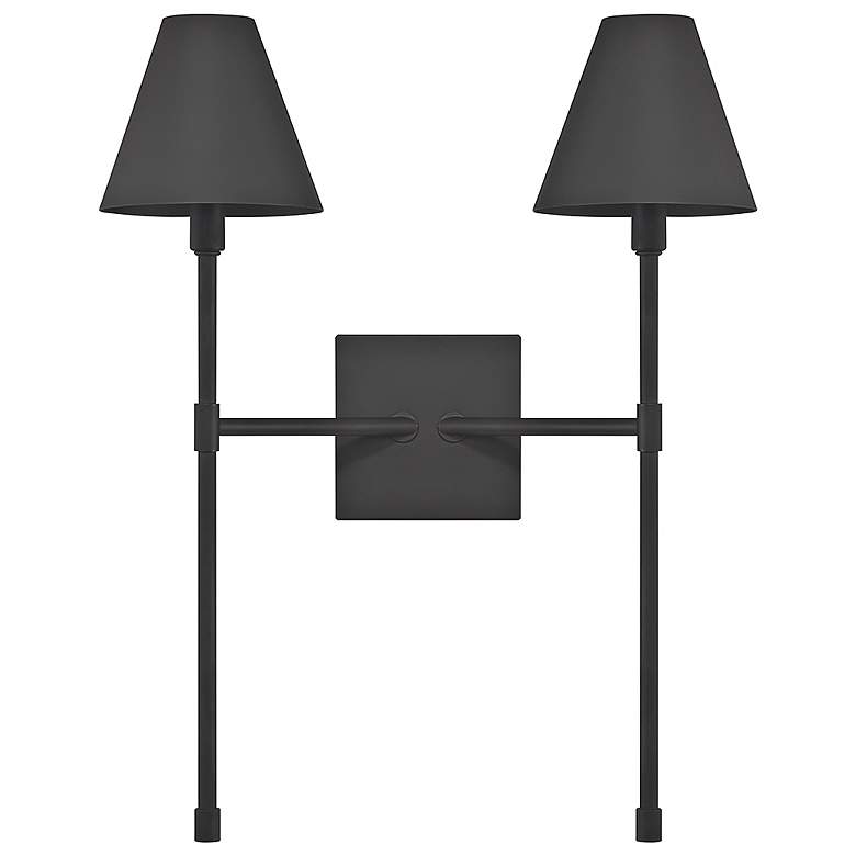 Image 3 Savoy House Jefferson 20"H Matte Black 2-Light Wall Sconce more views