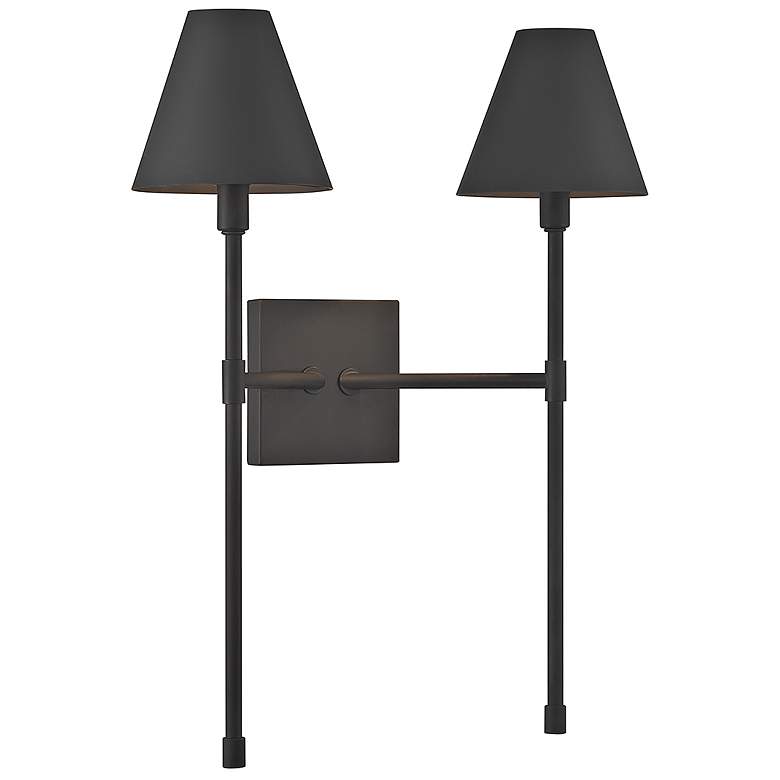 Image 4 Savoy House Jefferson 20"H Matte Black 2-Light Wall Sconce more views