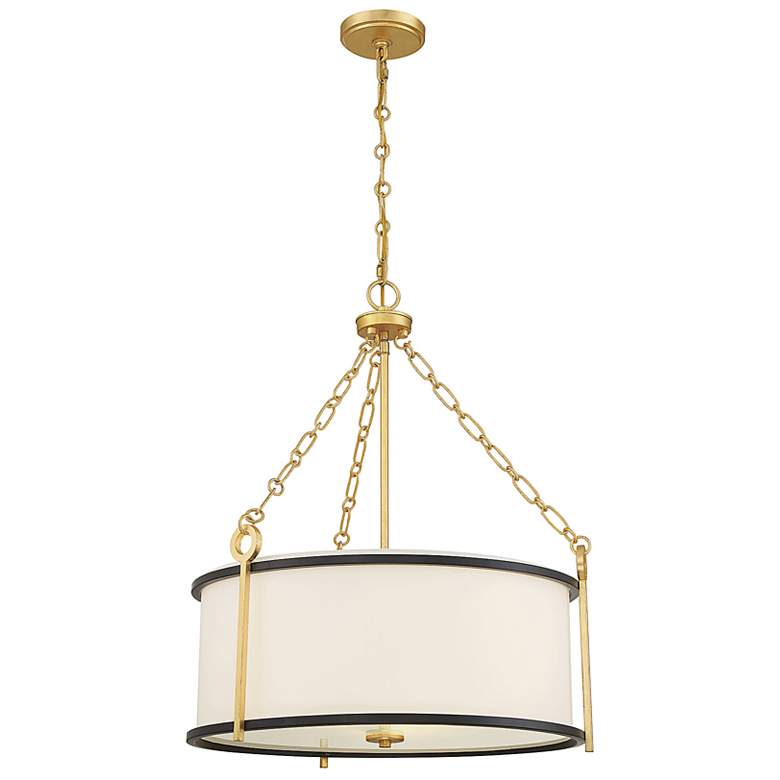 Image 4 Savoy House Kian 22 inch Wide Matte Black with True Gold 3-Light Pendant more views