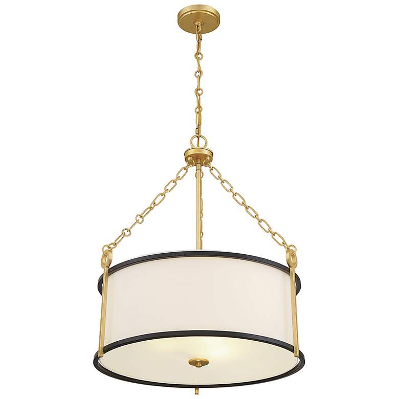 Image 5 Savoy House Kian 22 inch Wide Matte Black with True Gold 3-Light Pendant more views