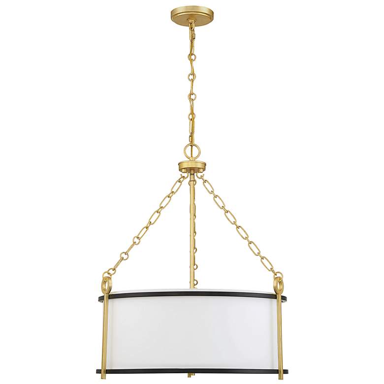 Image 7 Savoy House Kian 22 inch Wide Matte Black with True Gold 3-Light Pendant more views