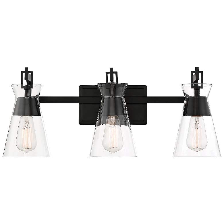 Image 1 Savoy House Lakewood 24" Wide Matte Black 3-Light Bath Light