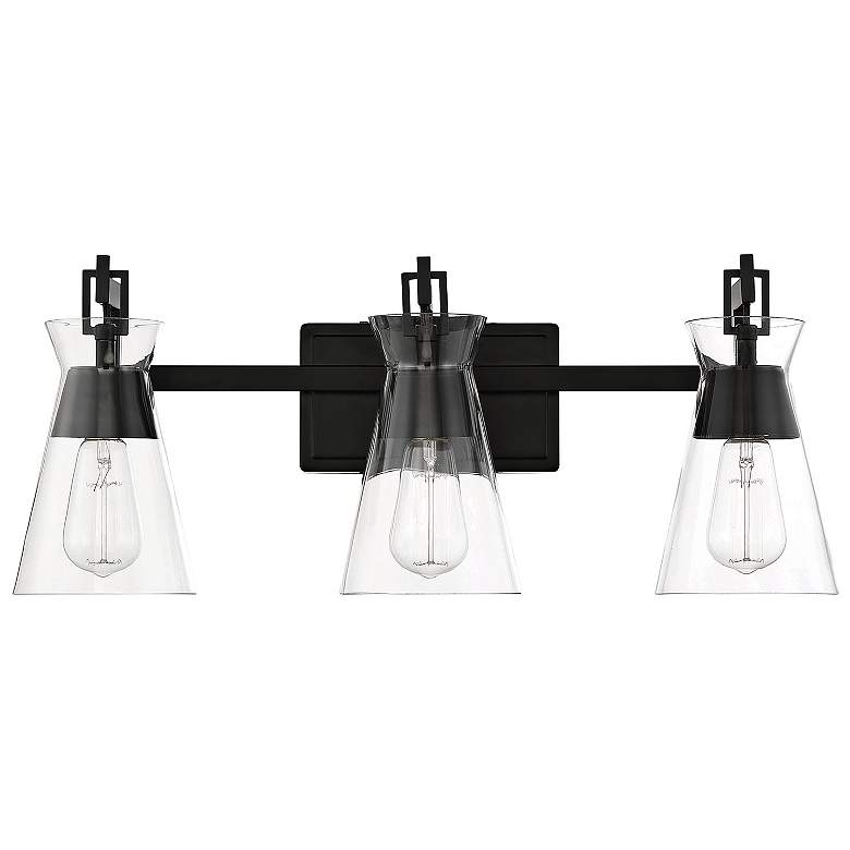 Image 3 Savoy House Lakewood 24" Wide Matte Black 3-Light Bath Light more views