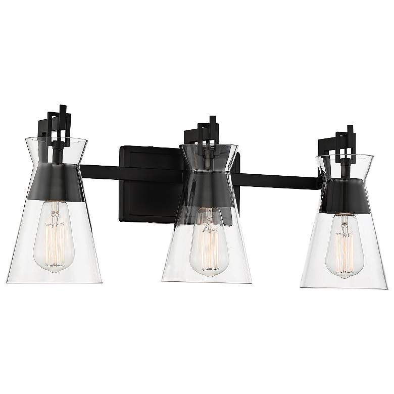 Image 4 Savoy House Lakewood 24" Wide Matte Black 3-Light Bath Light more views