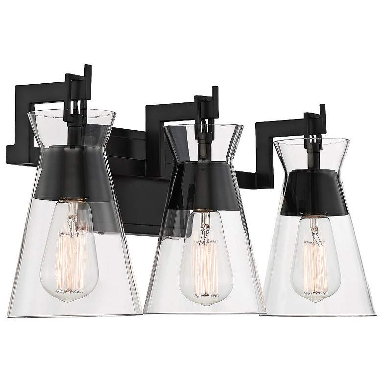 Image 5 Savoy House Lakewood 24" Wide Matte Black 3-Light Bath Light more views