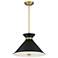 Savoy House Lamar 18" Wide Black with Warm Brass Accents 3-Light Penda