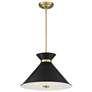 Savoy House Lamar 18" Wide Black with Warm Brass Accents 3-Light Penda