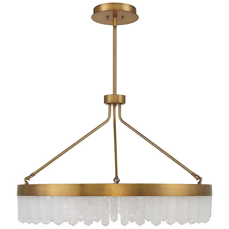 Image 2 Savoy House Landon 34" Wide Warm Brass Integrated LED Pendant more views