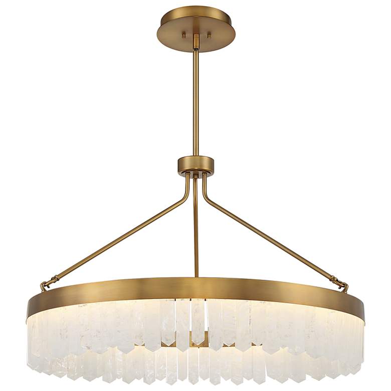 Image 3 Savoy House Landon 34" Wide Warm Brass Integrated LED Pendant more views