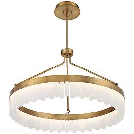 Image4 of Savoy House Landon 34" Wide Warm Brass Integrated LED Pendant more views