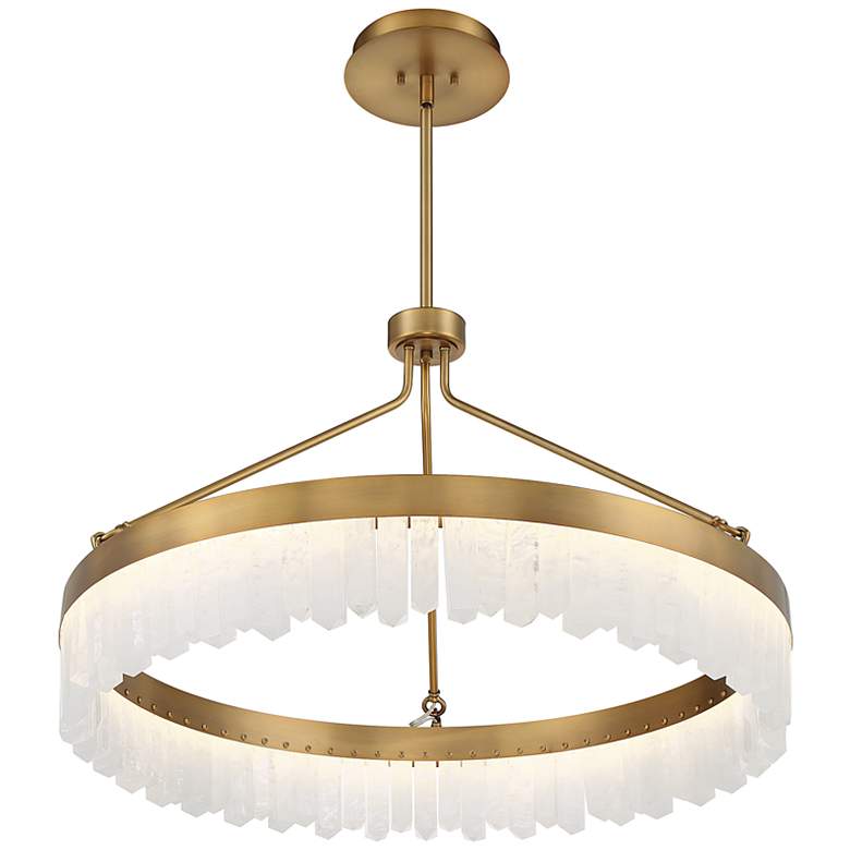 Image 4 Savoy House Landon 34" Wide Warm Brass Integrated LED Pendant more views