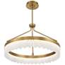 4_Savoy House Landon 34" Wide Warm Brass Integrated LED Pendant more views