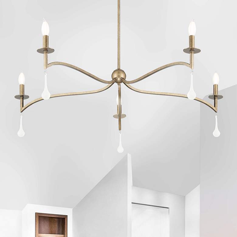 Image 1 Savoy House Laramie 43" Wide Chelsea Gold 5-Light Chandelier