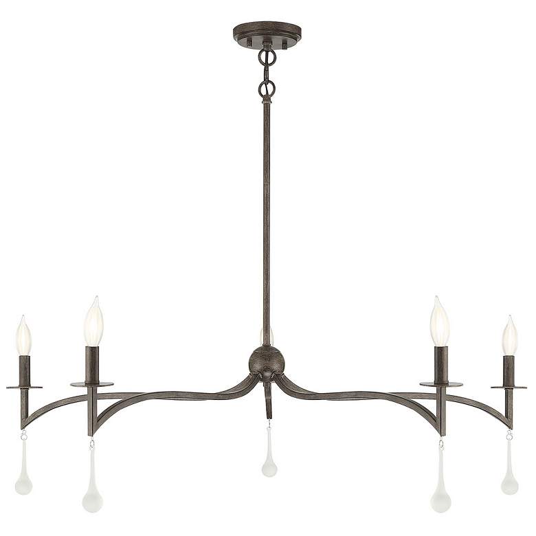 Image 1 Savoy House Laramie 43" Wide Chelsea Walnut 5-Light Chandelier
