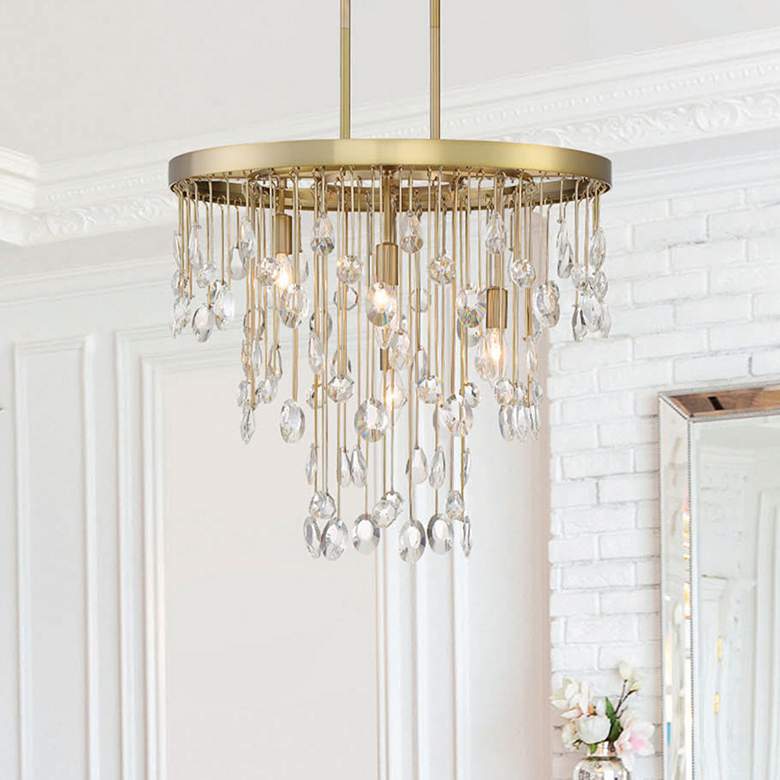 Image 1 Savoy House Livorno 21" Wide Noble Brass 4-Light Chandelier