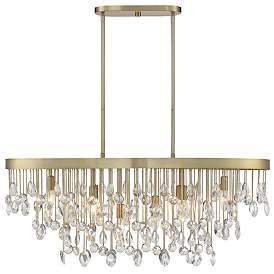 Image1 of Savoy House Livorno 36" Noble Brass and Crystal 8-Light Chandelier