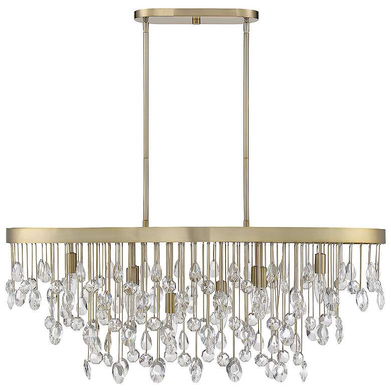 Image 3 Savoy House Livorno 36" Noble Brass and Crystal 8-Light Chandelier more views