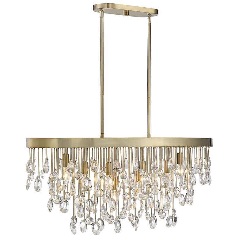 Image 4 Savoy House Livorno 36" Noble Brass and Crystal 8-Light Chandelier more views