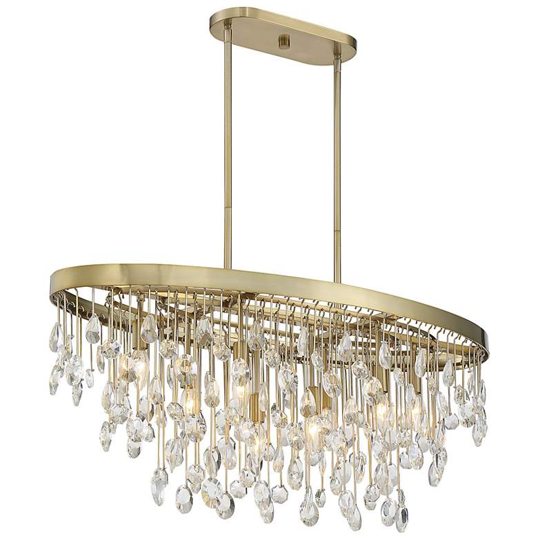 Image 6 Savoy House Livorno 36" Noble Brass and Crystal 8-Light Chandelier more views